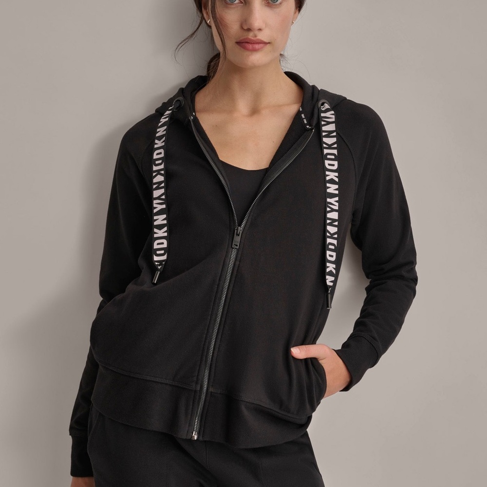 DKNY Black Sporty Zip-Up Jacket